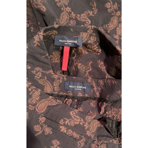 Vintage PIAZZA SEMPIONE ITALY BROCADE BLAZER CAPRI PANTS SUIT SET sz 44 46 L - Picture 8 of 12